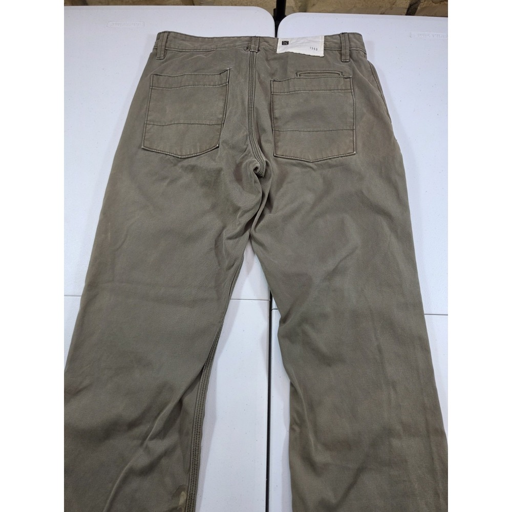 Y2K Gap Pants Mens 31x30 Green Canvas Hayes Faded Button Fly Workwear - Picture 11 of 11